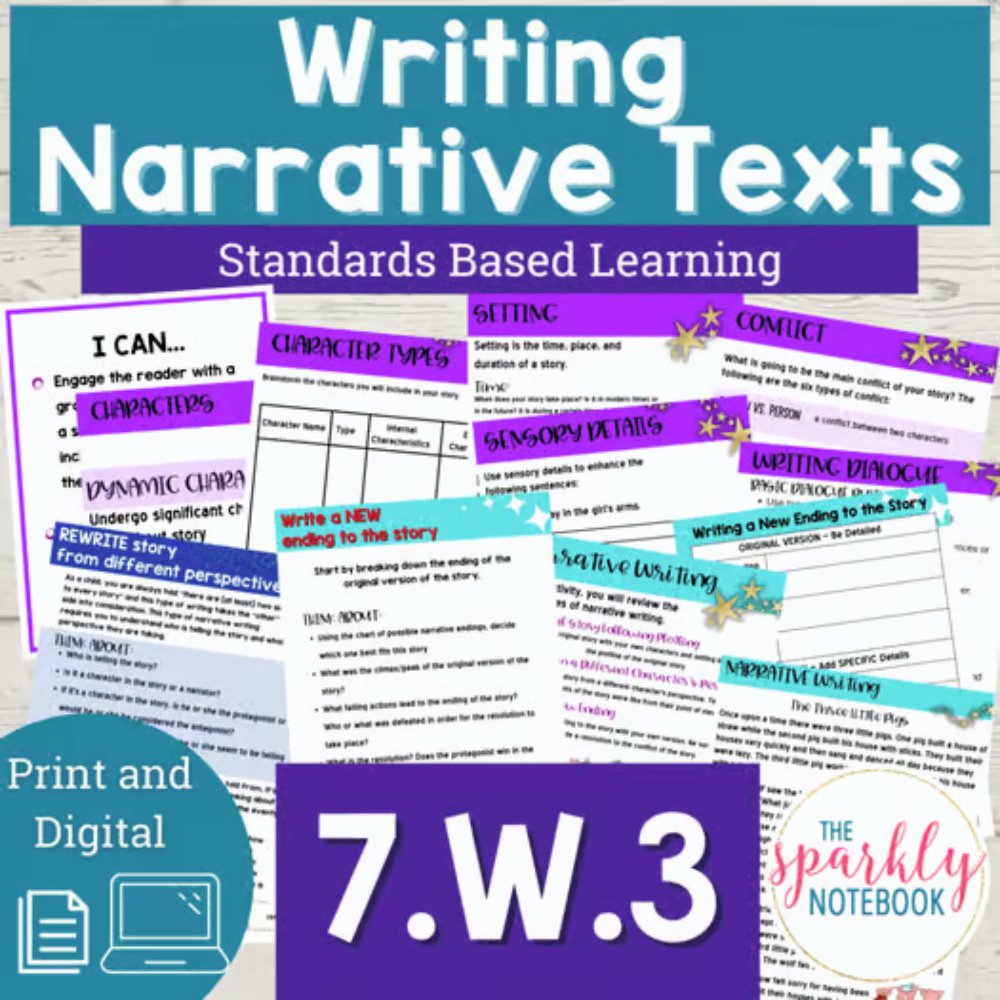 How to teach W.3 in middle school ELA (7th grade)