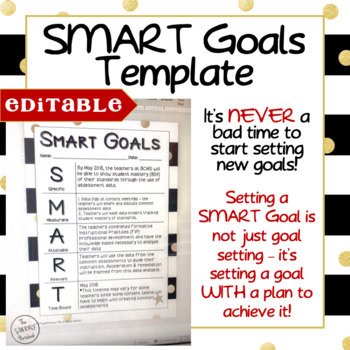 SMART Goals Editable Template - Black & Gold