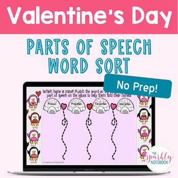 Valentine's Day ELA DIGITAL Activity - Parts of Speech