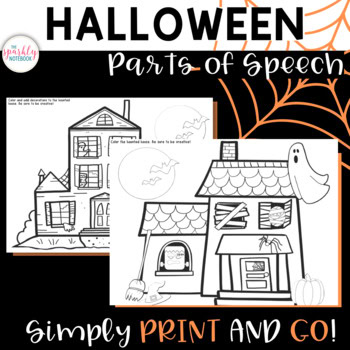 Halloween ELA Activity - Parts of Speech | Adjectives, Nouns, Prepositions
