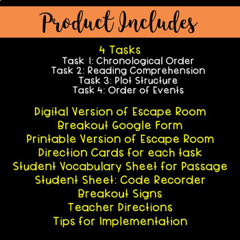 Thanksgiving ELA Digital Escape Room - Common Core Aligned - Image 4