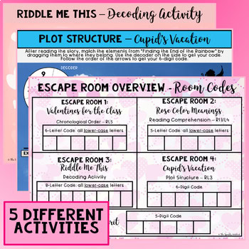 Valentine's Day ELA DIGITAL Escape Room - Reading Comprehension - Image 3