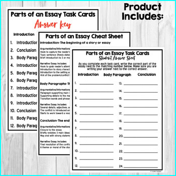 Parts of an Essay Task Cards: Introduction, Body Paragraph, and Conclusion - Image 4