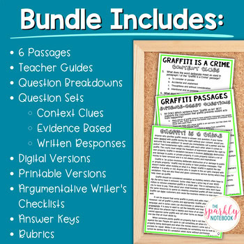 Digital Differentiated Paired Passage Paired Texts BUNDLE: Graffiti - Image 2