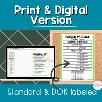 Digital Differentiated Paired Passage Paired Texts BUNDLE: Graffiti - Image 3