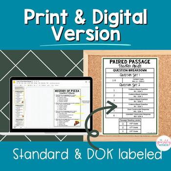 Paired Text Passages - Informational Passages: 8th and 9th Grade Level | Pizza - Image 3
