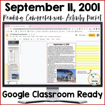 DIGITAL September 11 Reading Comprehension Activity