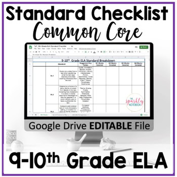 9th and 10th Grade Standards Breakdown & Checklist - Common Core