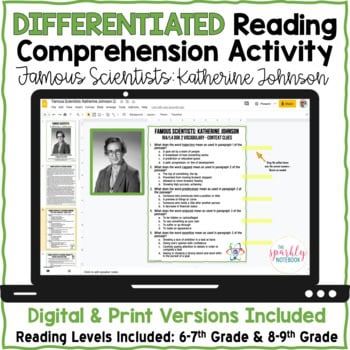 Famous Scientists: Katherine Johnson, Differentiated Reading Passage Set