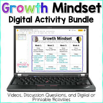 Growth Mindset Activity Bundle - Digital and Printable