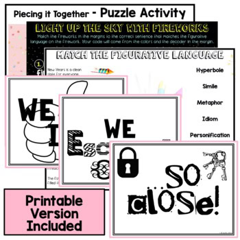 New Years DIGITAL Escape Room - Figurative Language Metaphor Simile Alliteration - Image 4
