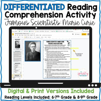 Famous Scientists: Marie Curie, Differentiated Reading Passage Set