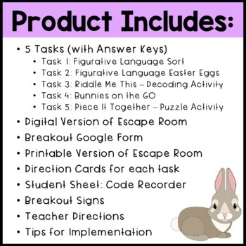 Easter DIGITAL Escape Room - Figurative Language - Image 2