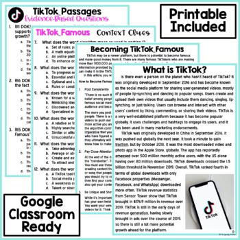 DIGITAL Paired Text (Passage) - TikTok™ Informational: 8th and 9th Grade Level - Image 3