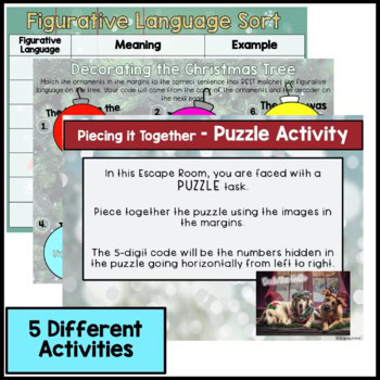 Christmas ELA Digital & Printable ESCAPE ROOM - Figurative Language - Image 3