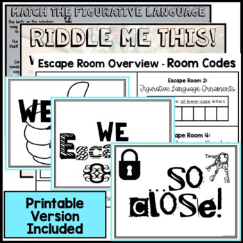 Christmas ELA Digital & Printable ESCAPE ROOM - Figurative Language - Image 4