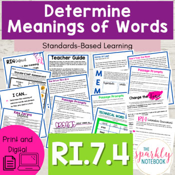 7.RI.4 Meanings of Words & Figurative Language | No Prep Printable & Digital