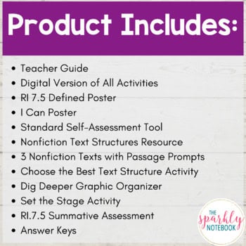 7.RI.5: Nonfiction Text Structure 7th Grade CCSS No Prep Digital & Printable - Image 2