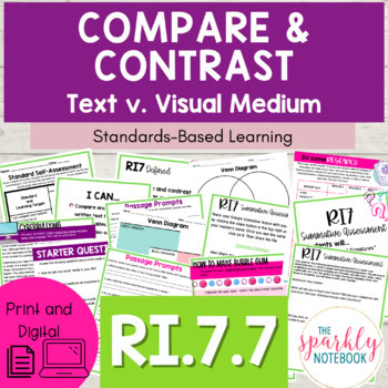 7.RI.7: Compare & Contrast Informational Text & Visual Medium 7th Grade CCSS