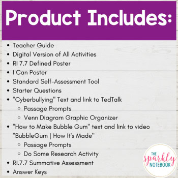 7.RI.7: Compare & Contrast Informational Text & Visual Medium 7th Grade CCSS - Image 4