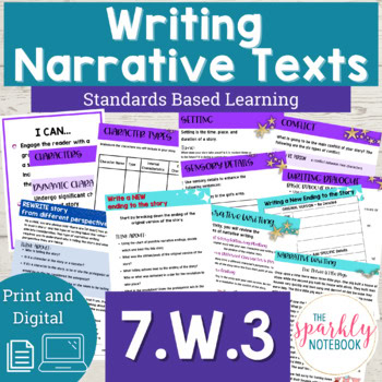 7.W.3 Narrative Writing Mini Unit with Graphic Organizers 7th Grade