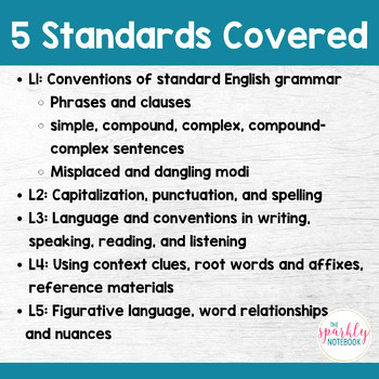 7th Grade BUNDLE: Standard English Conventions of Language & Grammar, Mechanics - Image 3