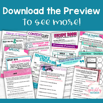 7th Grade BUNDLE: Standard English Conventions of Language & Grammar, Mechanics - Image 4