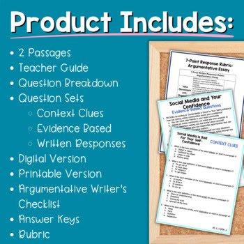 Paired Passages: Argumentative Writing for 4th & 5th Grade Social Media Effects - Image 2