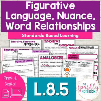 8.L.5 Figurative Language Nuance & Word Relationships 8th Grade CCSS