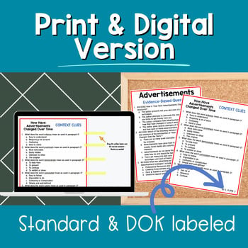 Paired Passages Activities: Informational Writing 8th & 9th Grade Advertisements - Image 3