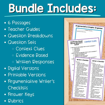 Argumentative Paired Text Passages - DIFFERENTIATED BUNDLE: Cell Phones School - Image 2