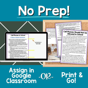 Argumentative Paired Text Passages - DIFFERENTIATED BUNDLE: Cell Phones School - Image 4