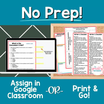 Informational Writing Paired Passages Activities 4th & 5th Grade Football Safety - Image 4