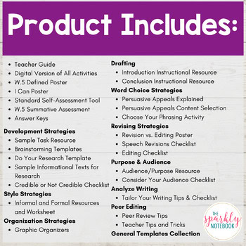 8.W.5 Develop & Strengthen Writing - The Writing Process 8th Grade CCSS aligned - Image 2