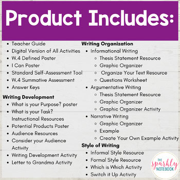 8.W.4 - Writing Development Writing Style & Organization 8th Grade CCSS - Image 2