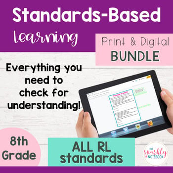 8th Grade BUNDLE: All Reading Literature Standards - CCSS Standards | No Prep