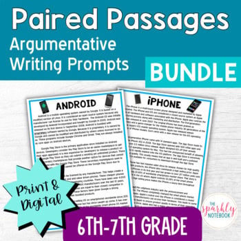 6th-7th Grade Paired Passages Activities BUNDLE: Argumentative Writing
