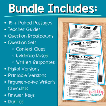 6th-7th Grade Paired Passages Activities BUNDLE: Argumentative Writing - Image 2