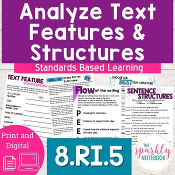 8.RI.5 Analyze Text Features & Common Text Structures - 8th Grade