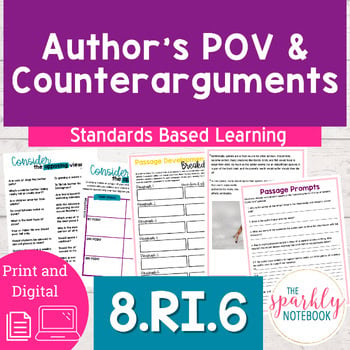8.RI.6 Analyze Author's Point of View Counterclaims & Rebuttals - 8th Grade