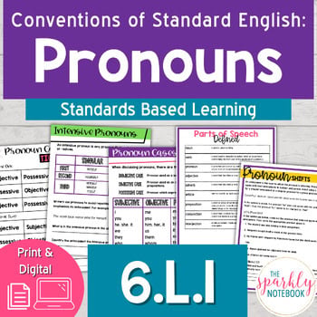6.L.1: 6th Grade Grammar - Pronoun Worksheets Proper and Intensive Pronouns