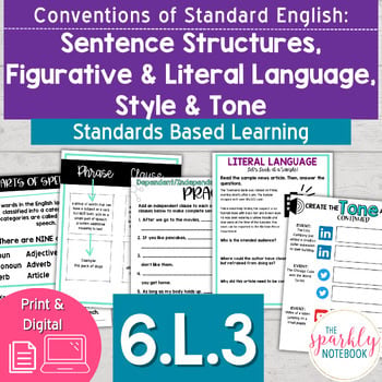 6.L.3: 6th Grade Grammar - Sentence Structures, Express Ideas & Maintain Tone