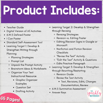 6.W.5: Develop & Strengthen Writing with Revision & Editing 6th Grade CCSS - Image 2