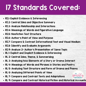 8th Grade BUNDLE: Reading Information & Literature CCSS Assessments & Activities - Image 3