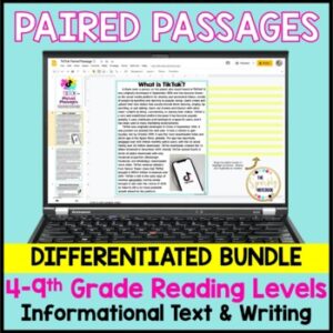 DIGITAL Paired Text (Passage) - TikTok™ DIFFERENTIATED BUNDLE