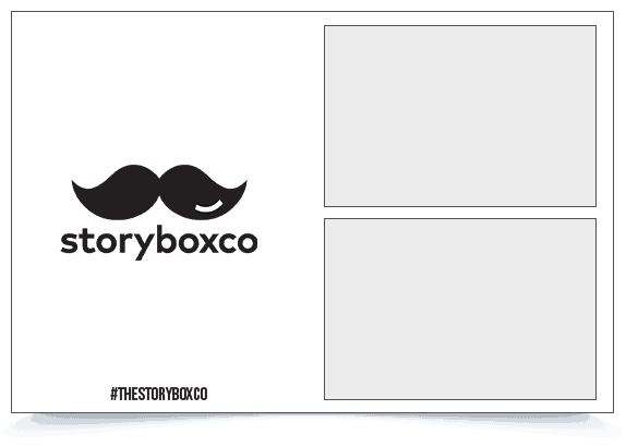 Vintage photo booth with mustache logo and branding for The Story Box Co. Singapore.