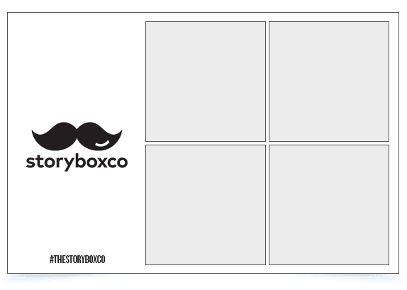 Vintage photo booth frame with mustache logo and space for photos.