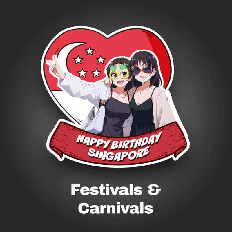 AI Sticker Booth for Singapore festivals and carnivals, featuring fun, customizable stickers for gue.