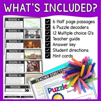 Virginia House of Burgesses Reading Comprehension and Puzzle Escape Room - Image 2