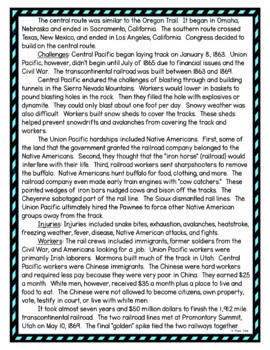 Transcontinental Railroad DIGITAL Reading Passage & Questions Self Grading - Image 3